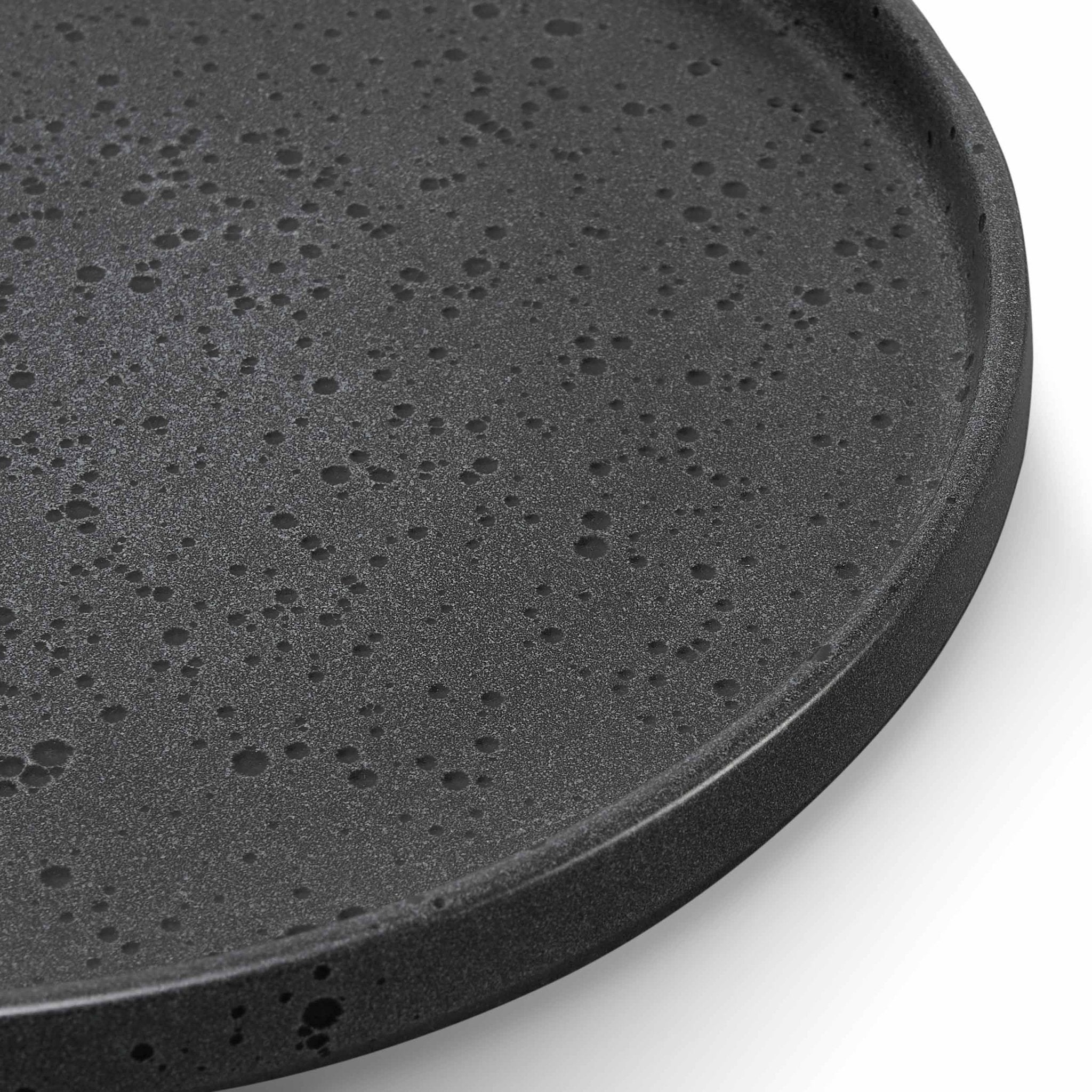 Dusklia - Nori Stoneware Set of 4 Dinner Plates - Charcoal Grey