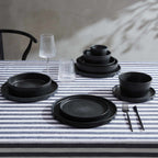 Dusklia - Nori Stoneware Set of 4 Dinner Plates - Charcoal Grey