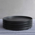 Dusklia - Nori Stoneware Set of 4 Dinner Plates - Charcoal Grey