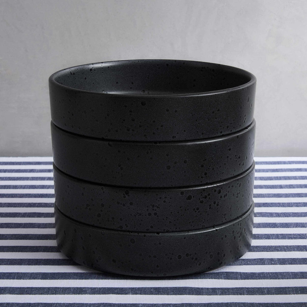 Dusklia - Nori Stoneware Set of 4 Pasta Bowls - Charcoal Grey