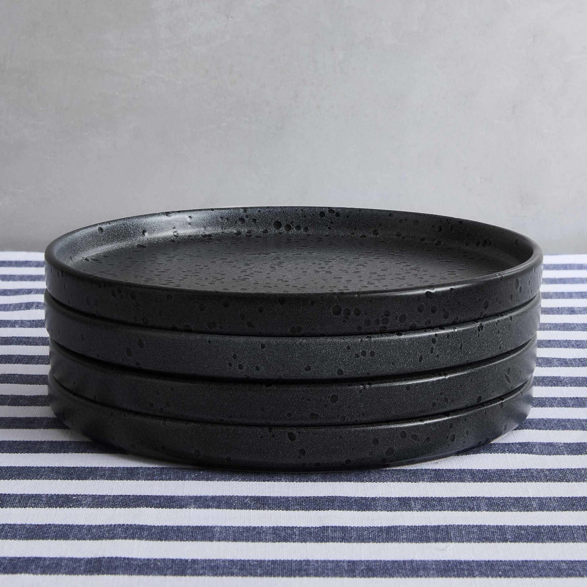 Dusklia - Nori Stoneware Set of 4 Side Plates - Charcoal Grey