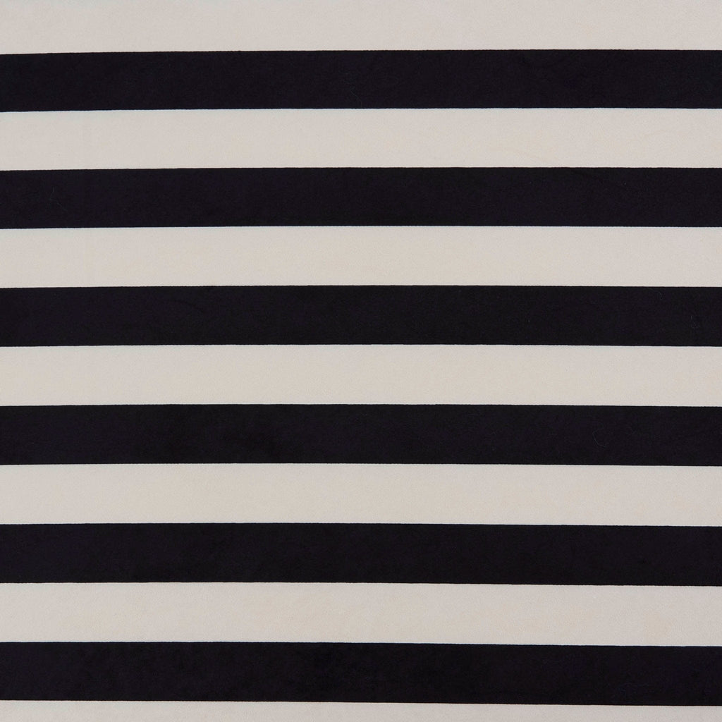 Dusklia - Northwich Black Metal Frame Pouffe - Mono Stripe