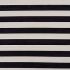 Dusklia - Northwich Black Metal Frame Pouffe - Mono Stripe