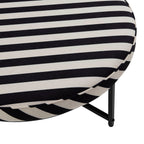 Dusklia - Northwich Black Metal Frame Pouffe - Mono Stripe