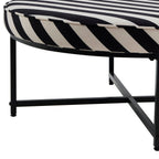 Dusklia - Northwich Black Metal Frame Pouffe - Mono Stripe