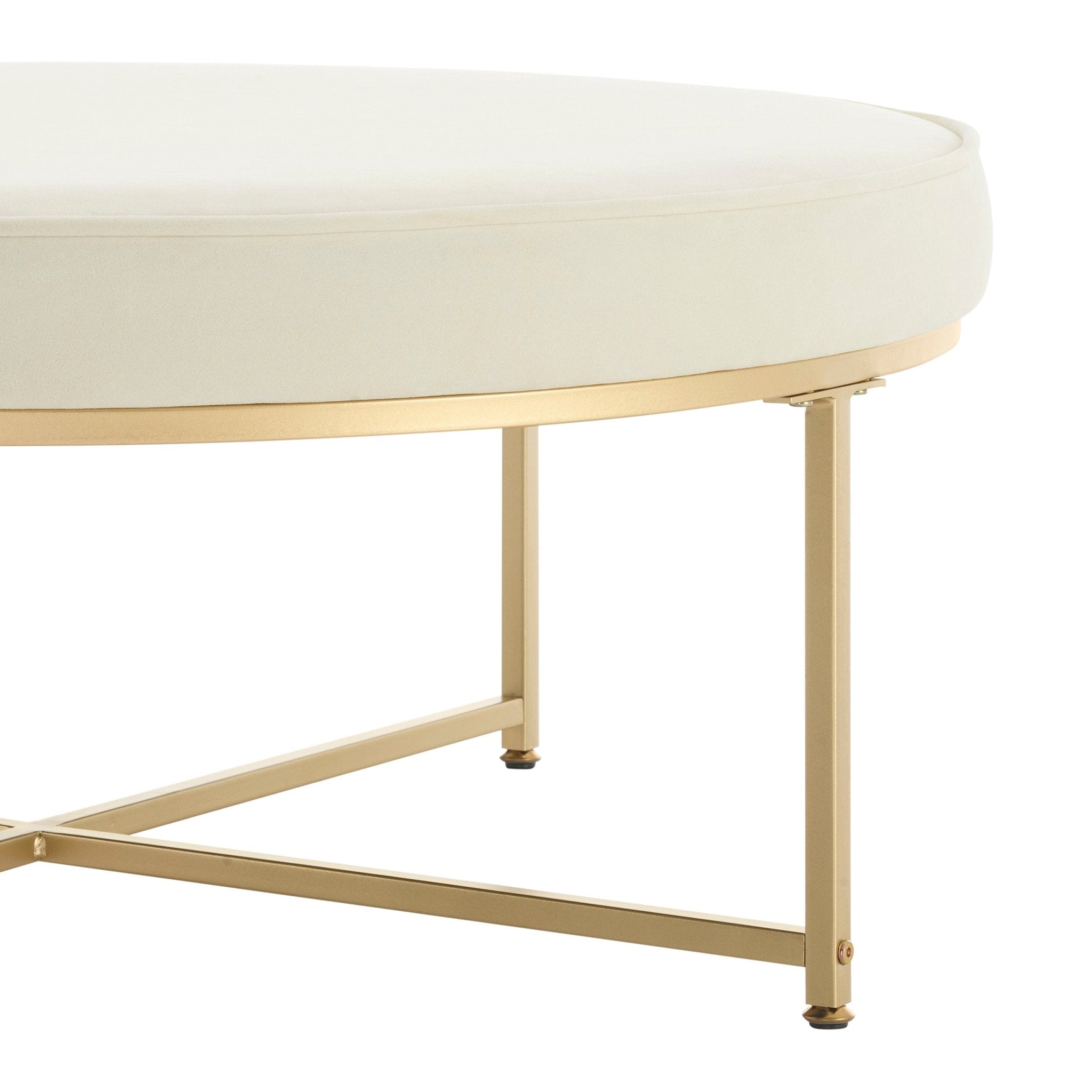 Dusklia - Northwich Round Pouffe - Ecru