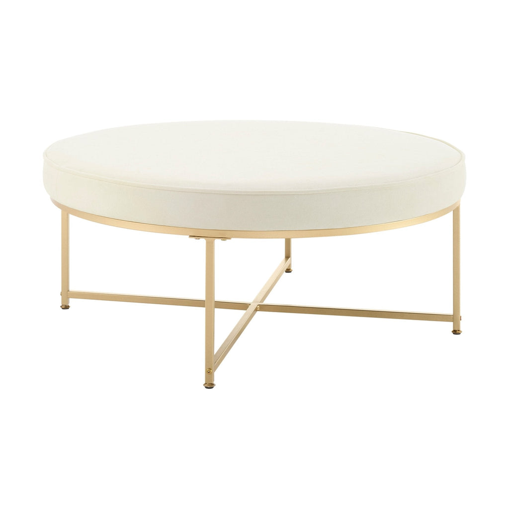 Dusklia - Northwich Round Pouffe - Ecru