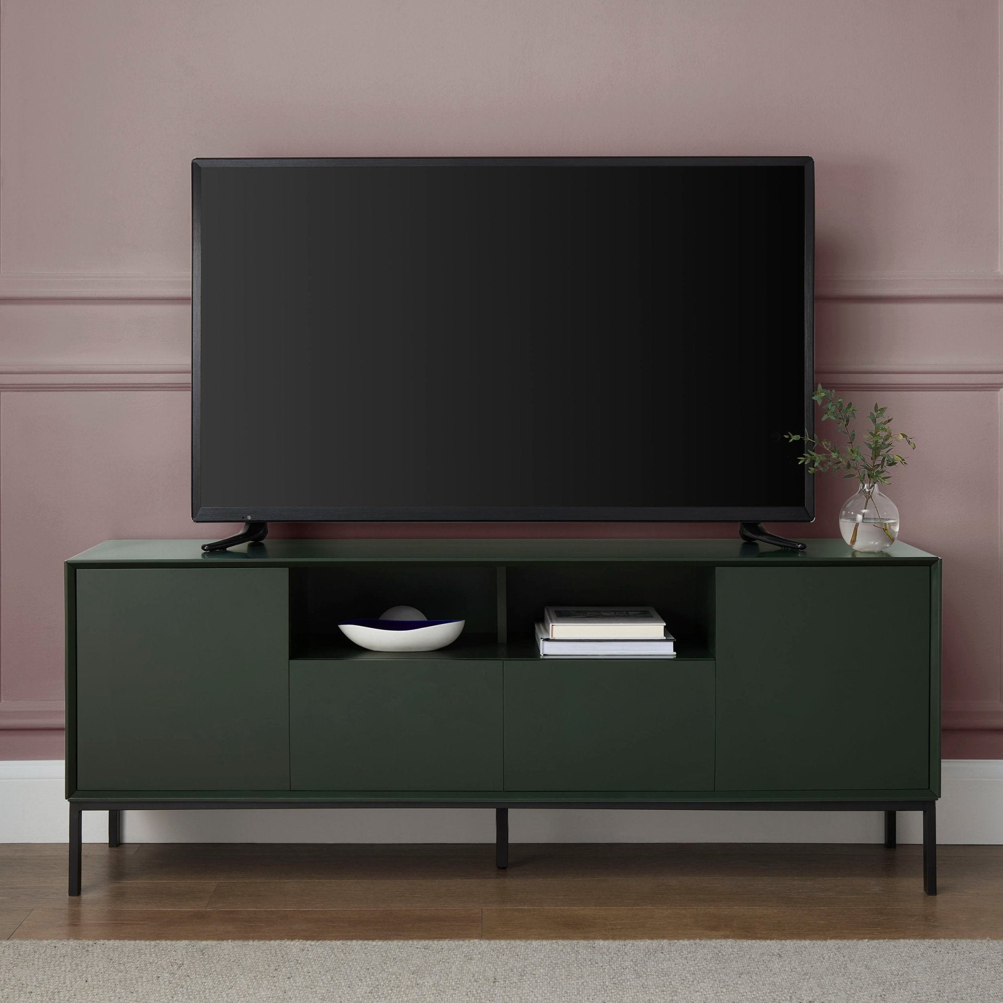 Dusklia - Nova TV Unit for TVs up to 60 - Forest Green