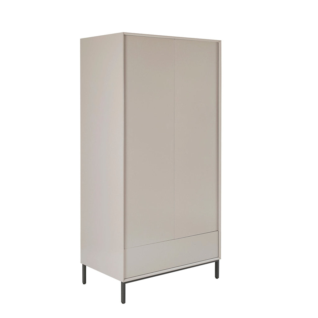 Dusklia - Nova 2 Door Wardrobe with Drawer  - Taupe