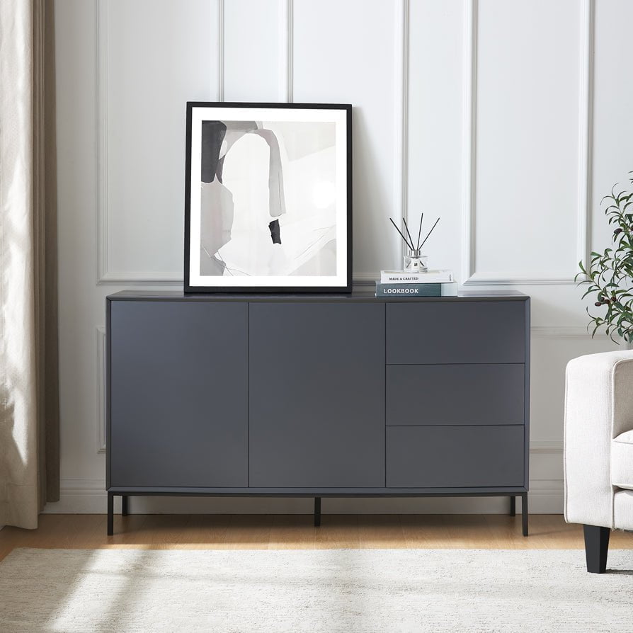 Dusklia - Nova Large Sideboard with Drawers - Charcoal
