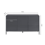 Dusklia - Nova Large Sideboard with Drawers - Charcoal