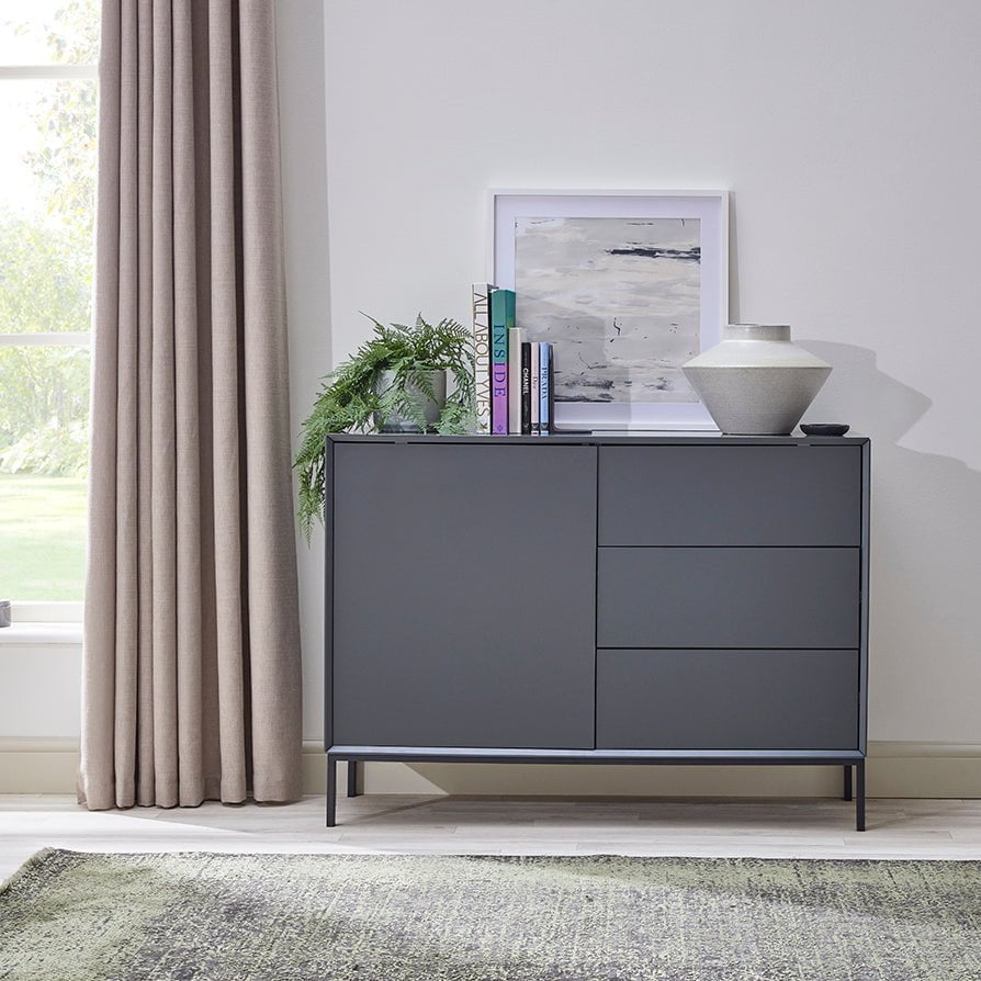 Dusklia - Nova Small Sideboard with Drawers - Charcoal