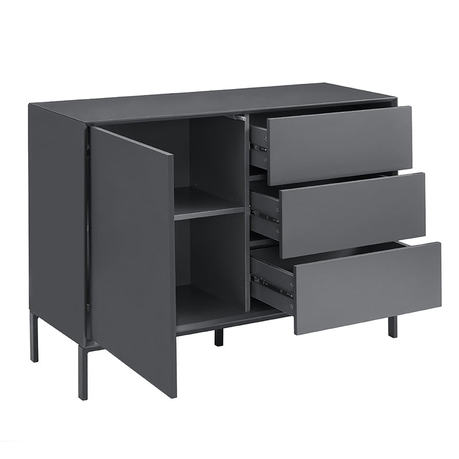 Dusklia - Nova Small Sideboard with Drawers - Charcoal