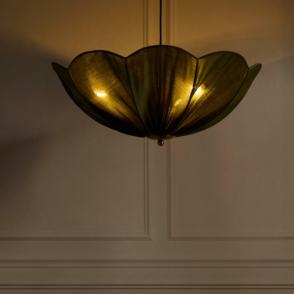 Dusklia - Oakley Petal Pendant Linen Fabric - Green