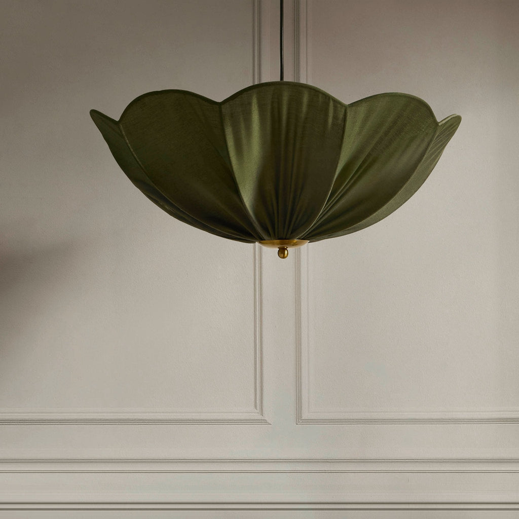 Dusklia - Oakley Petal Pendant Linen Fabric - Green