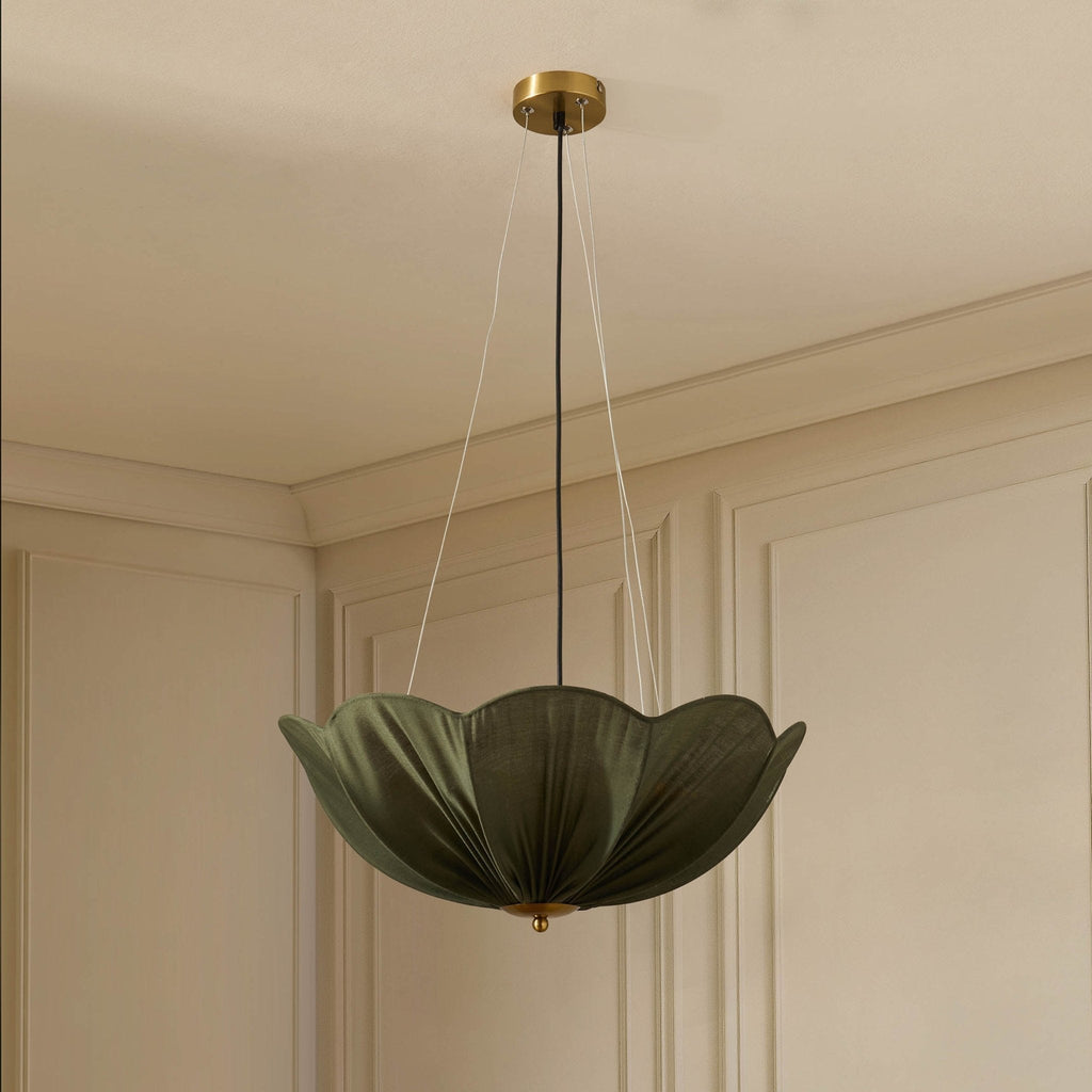 Dusklia - Oakley Petal Pendant Linen Fabric - Green