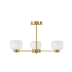 Dusklia - Octavia Ribbed Glass 3 Light Chandelier - Brass