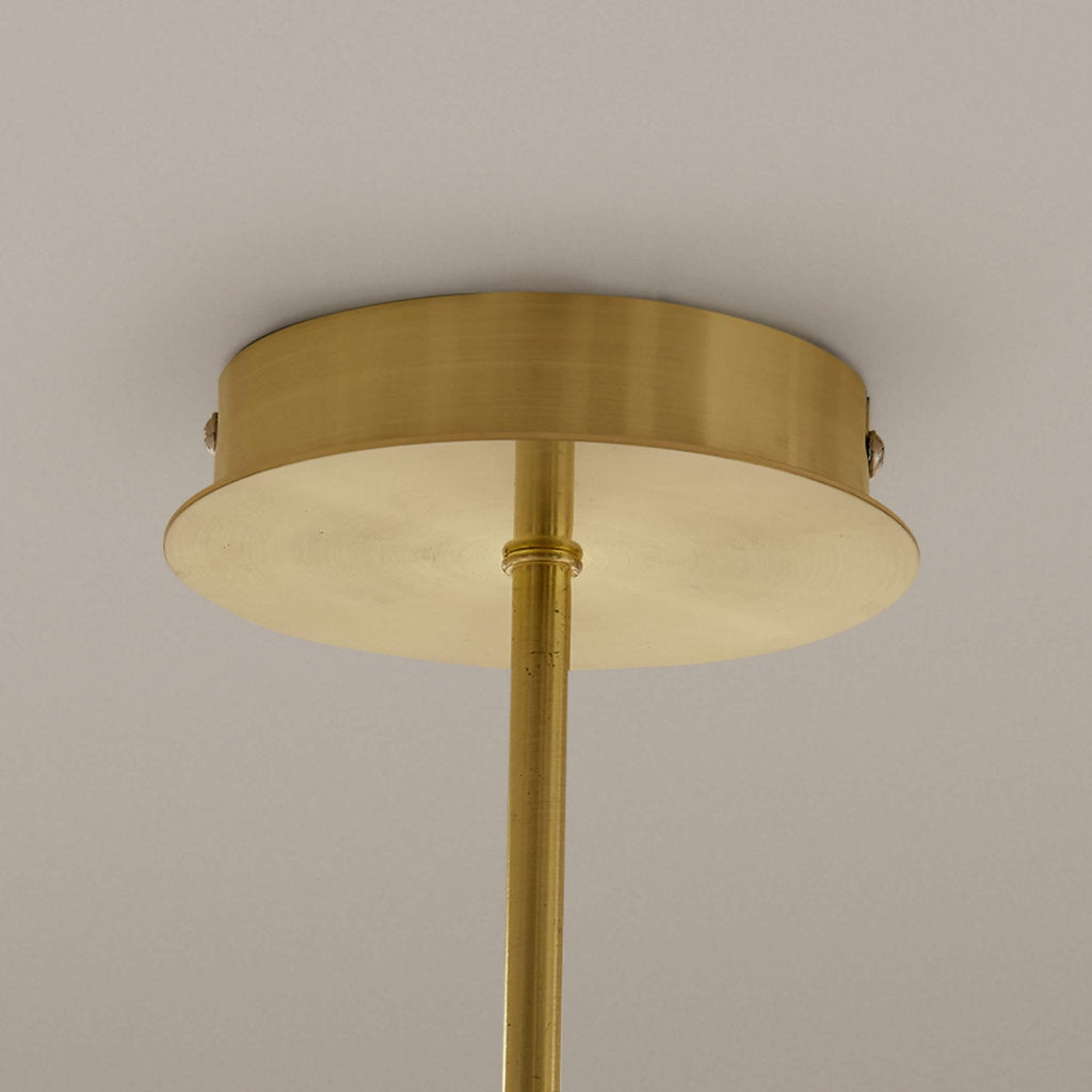 Dusklia - Octavia Ribbed Glass 3 Light Chandelier - Brass