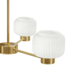 Dusklia - Octavia Ribbed Glass 3 Light Chandelier - Brass