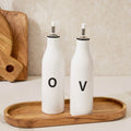 Dusklia - Set of 2 Oil & Vinegar Bottles - White