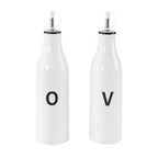 Dusklia - Set of 2 Oil & Vinegar Bottles - White
