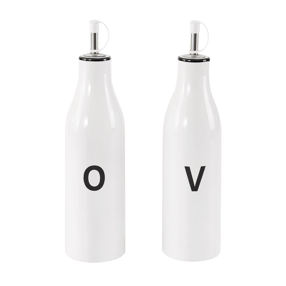 Dusklia - Set of 2 Oil & Vinegar Bottles - White