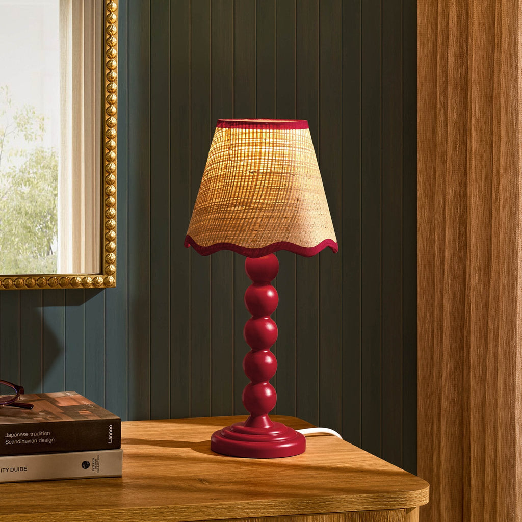 Dusklia - Ori Scallop Bobbin Table Lamp - Burgundy