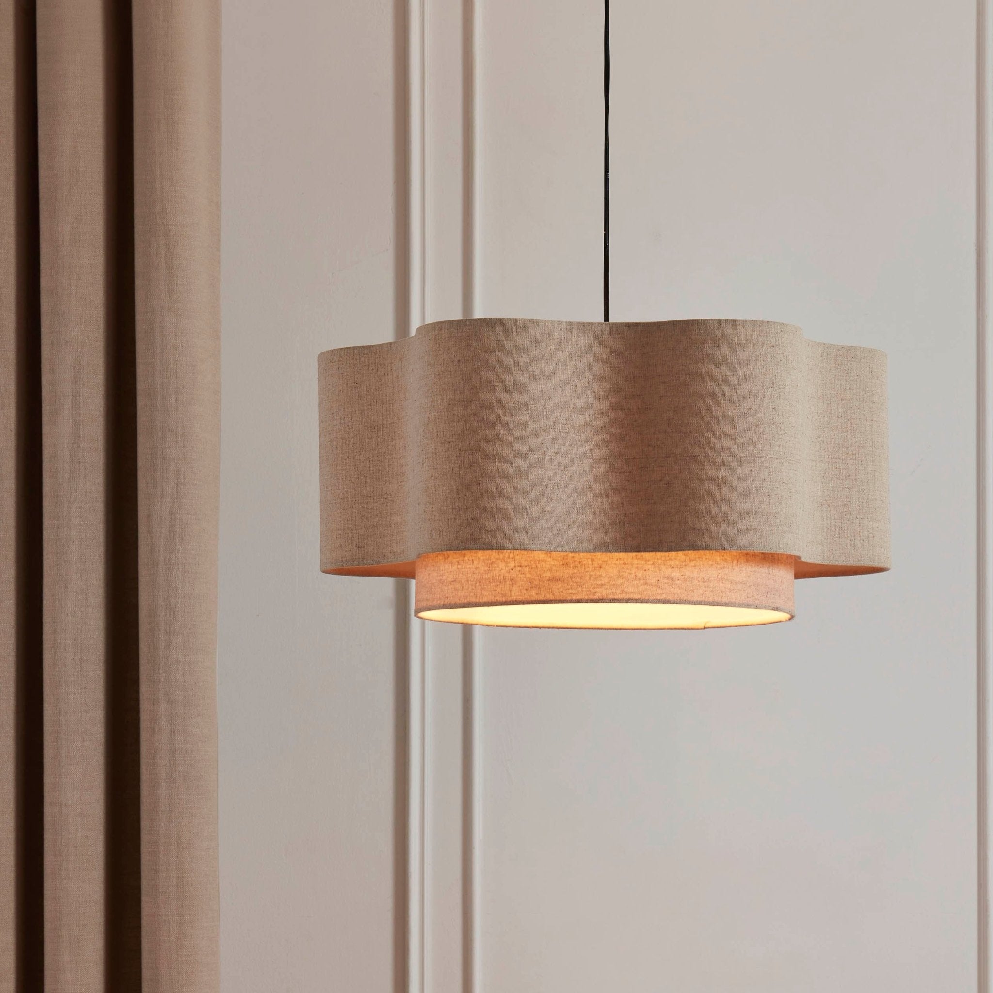 Dusklia - Orlaya Two-Tier Scalloped Ceiling Shade - Natural