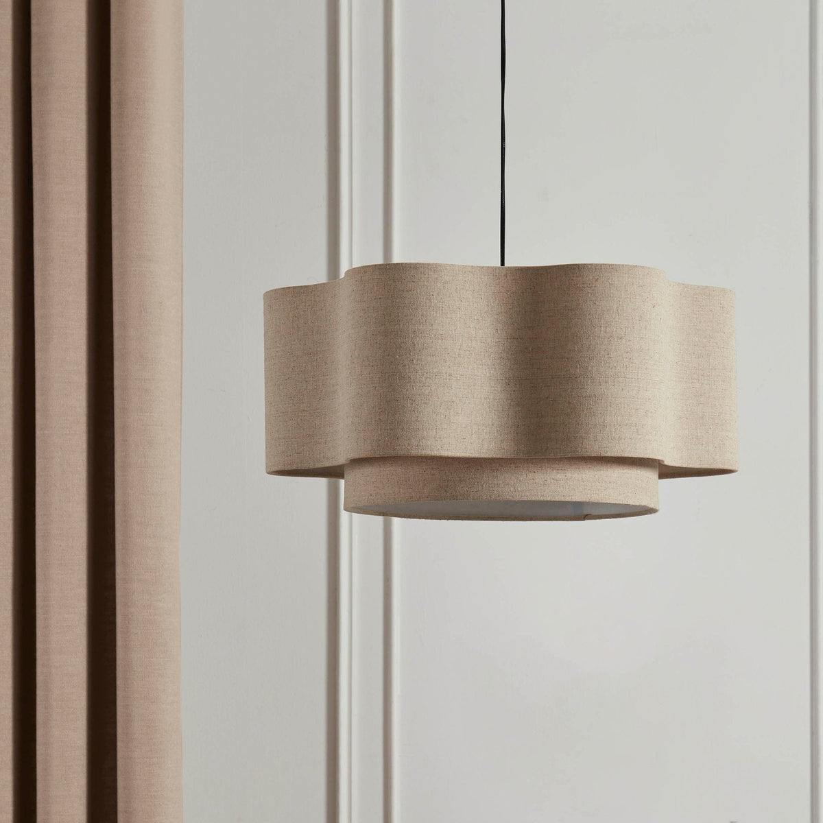 Dusklia - Orlaya Two-Tier Scalloped Ceiling Shade - Natural