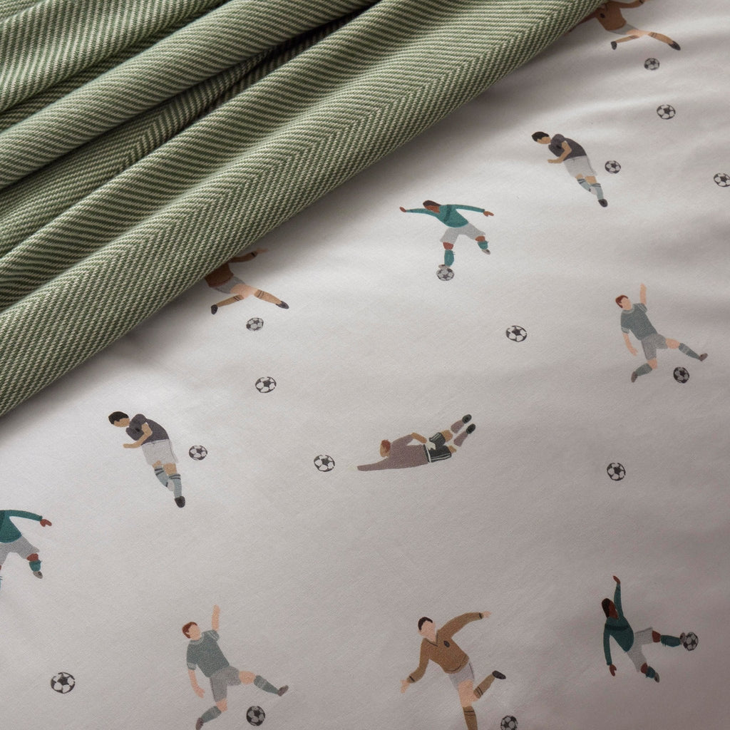 Dusklia - Oscar Reversible Football 100% Cotton Kids Duvet Cover Set