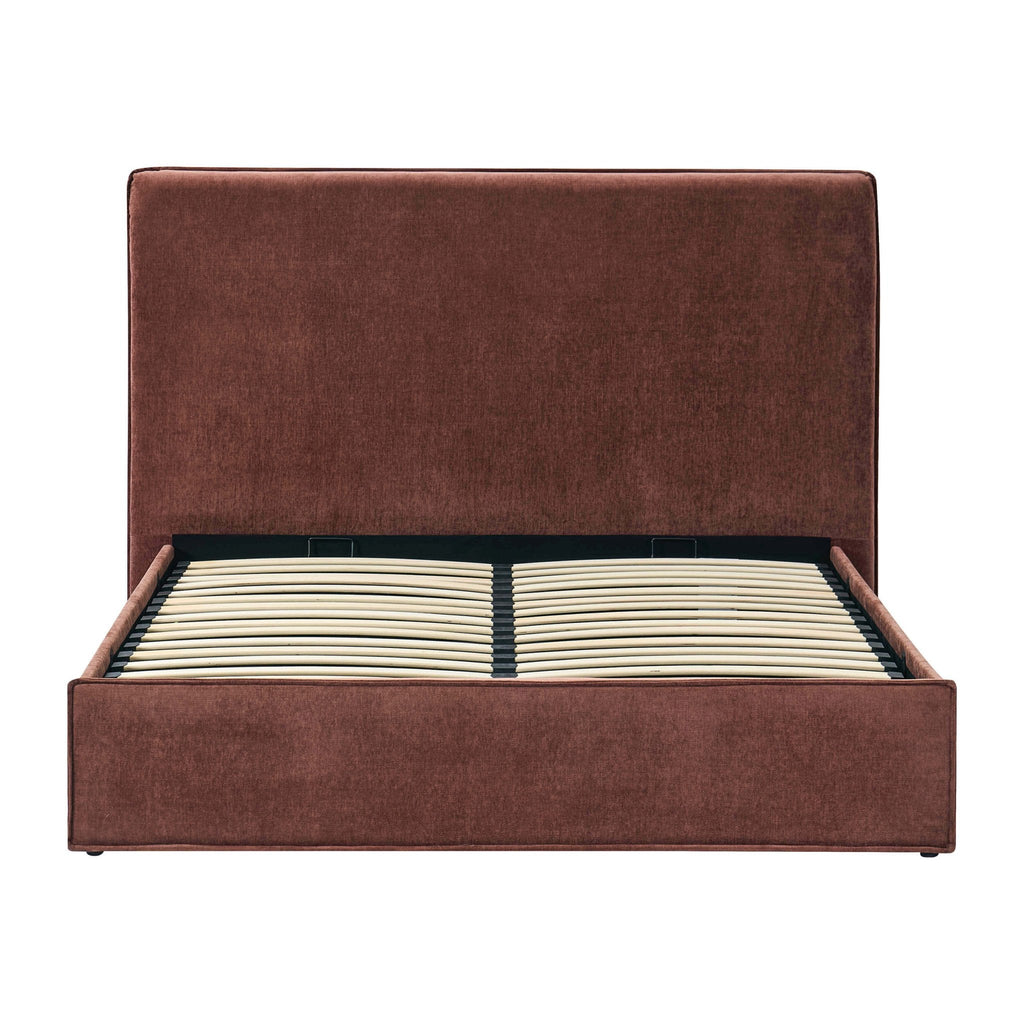 Dusklia - Oslo Ottoman Storage Bed - Chenille Dark Rust