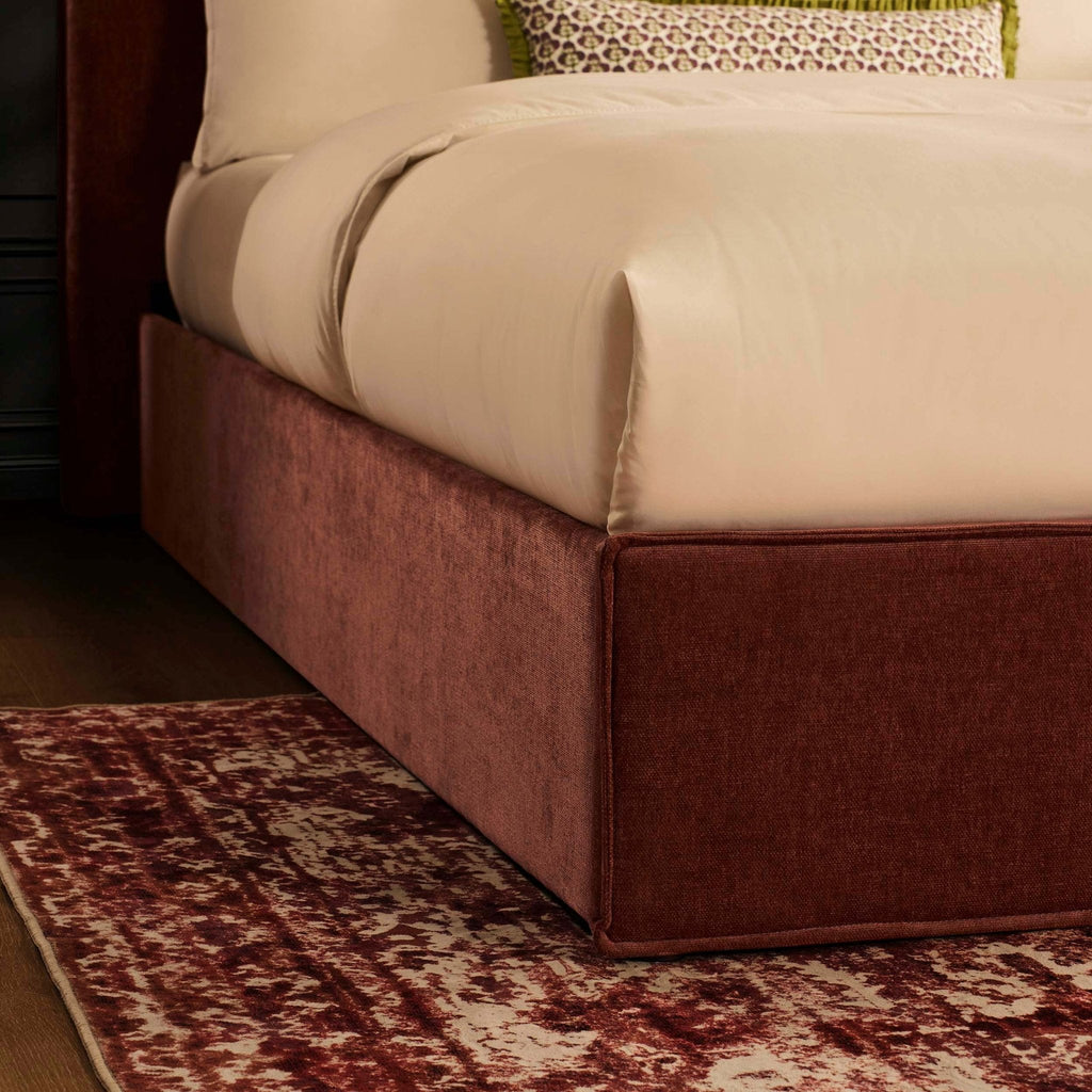 Dusklia - Oslo Ottoman Storage Bed - Chenille Dark Rust