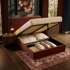 Dusklia - Oslo Ottoman Storage Bed - Chenille Dark Rust