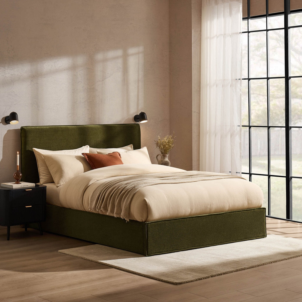 Dusklia - Oslo Ottoman Storage Bed - Chenille Olive
