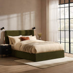 Dusklia - Oslo Ottoman Storage Bed - Chenille Olive