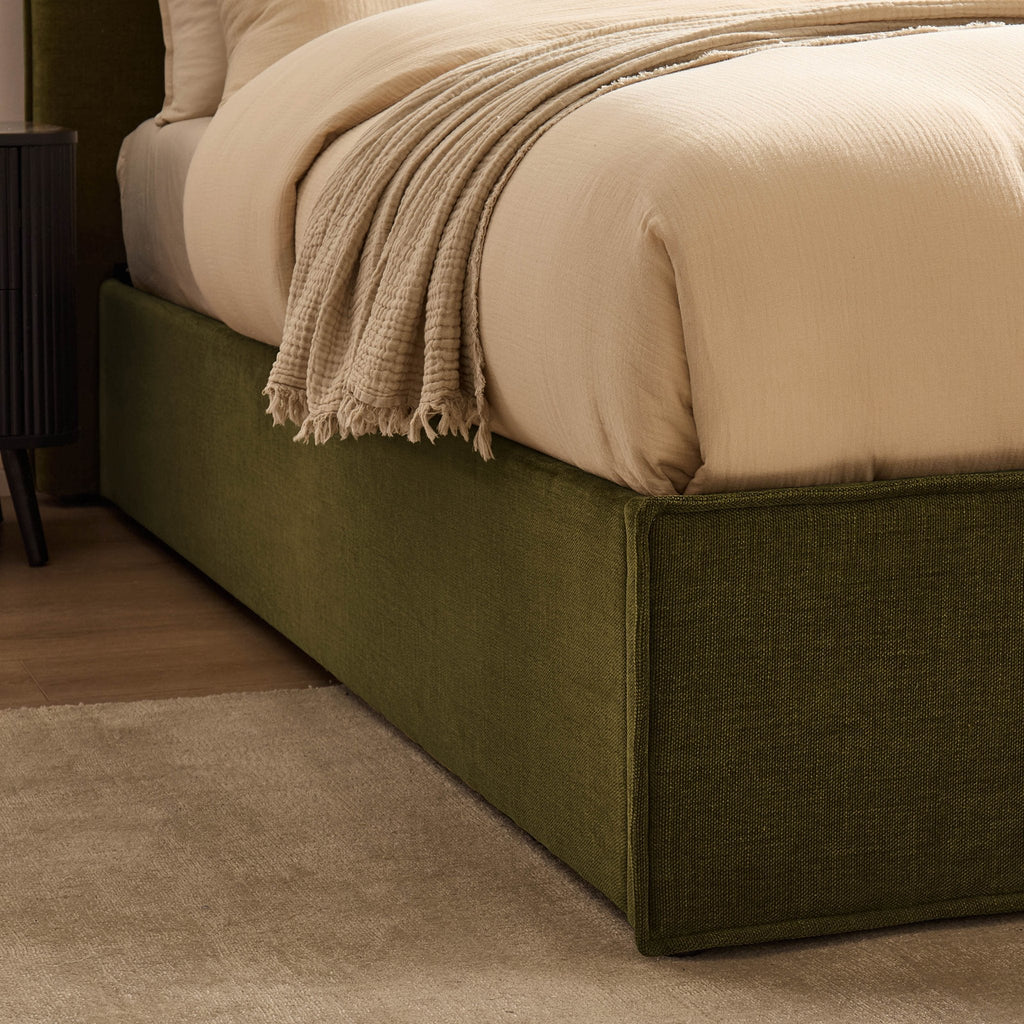 Dusklia - Oslo Ottoman Storage Bed - Chenille Olive