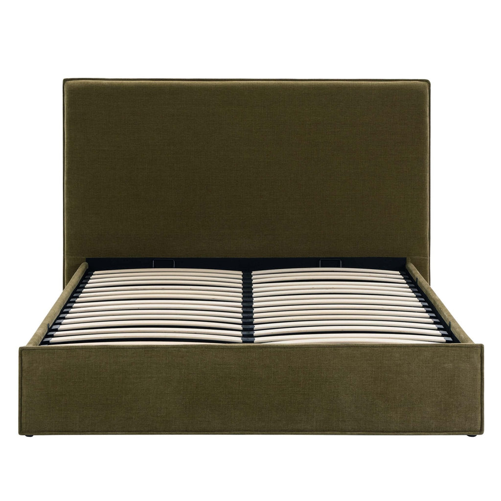 Dusklia - Oslo Ottoman Storage Bed - Chenille Olive