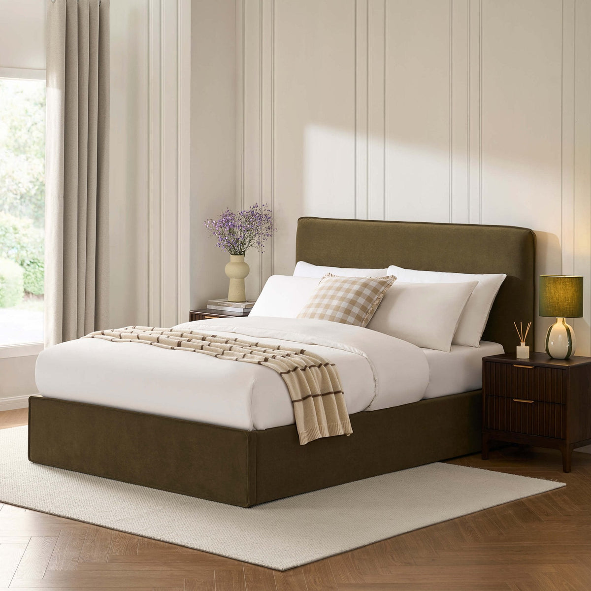 Dusklia - Oslo Ottoman Storage Bed - Olive