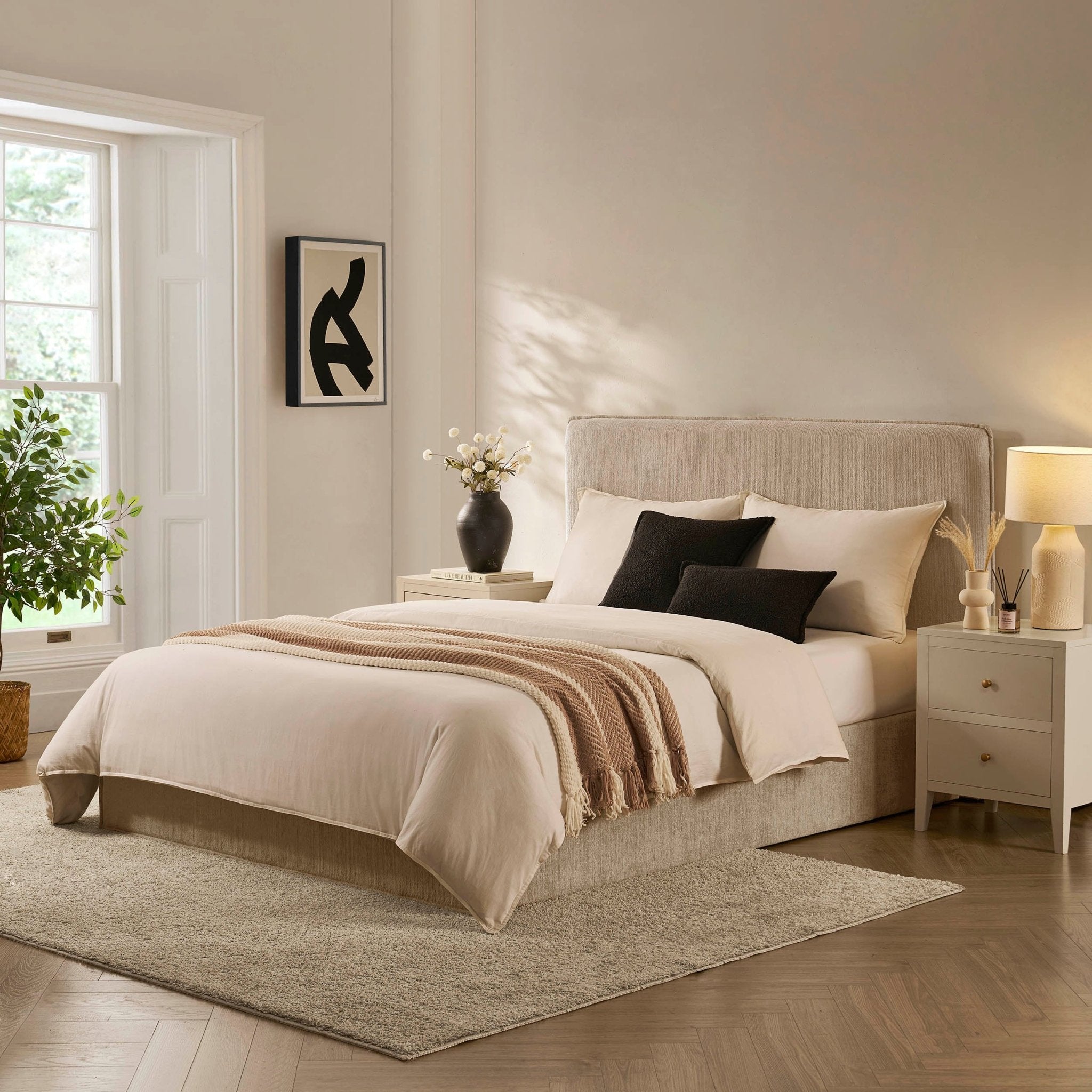 Dusklia - Poppy 2 Drawer Bedside Table - Taupe