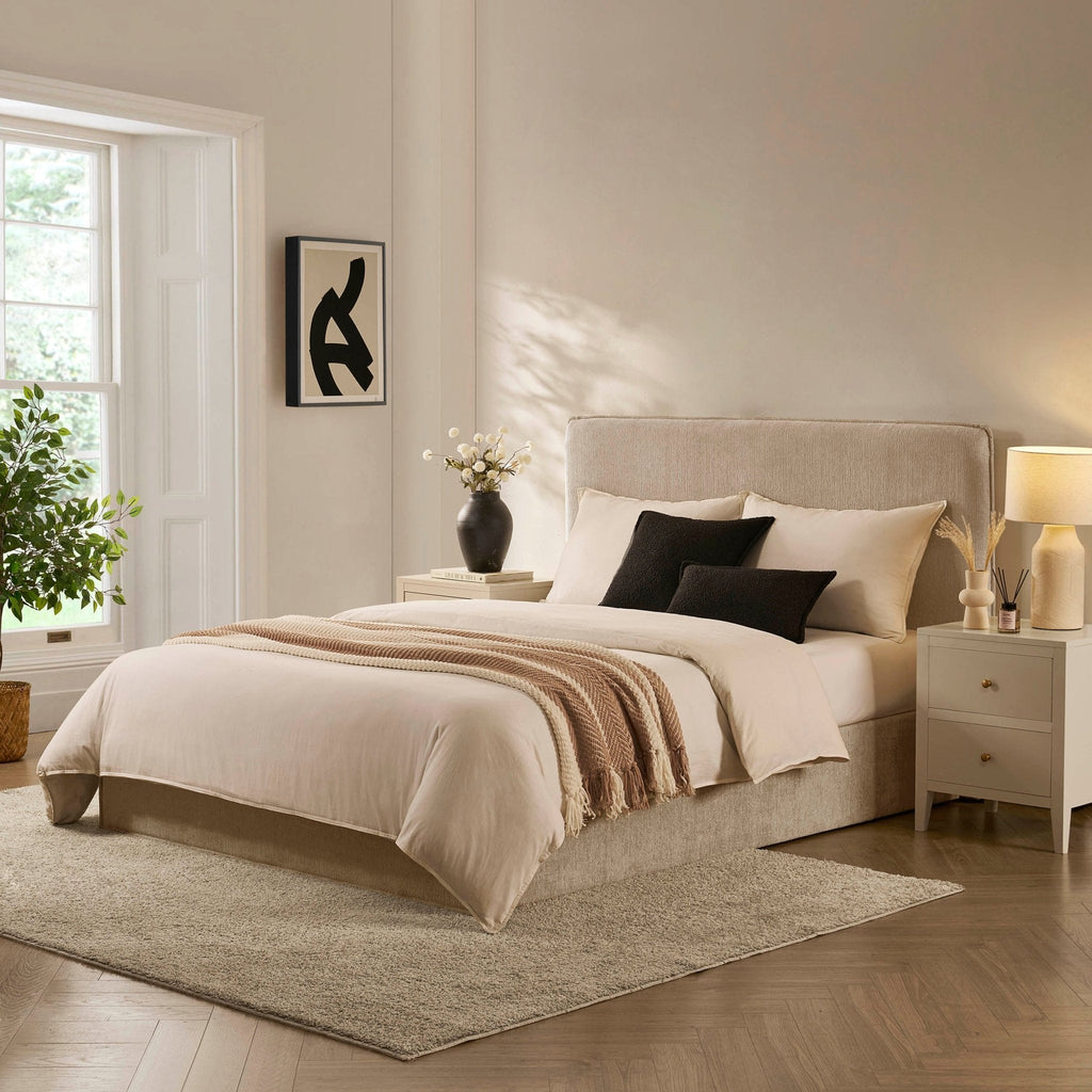 Dusklia - Oslo Ottoman Storage Bed - Textured Oatmeal