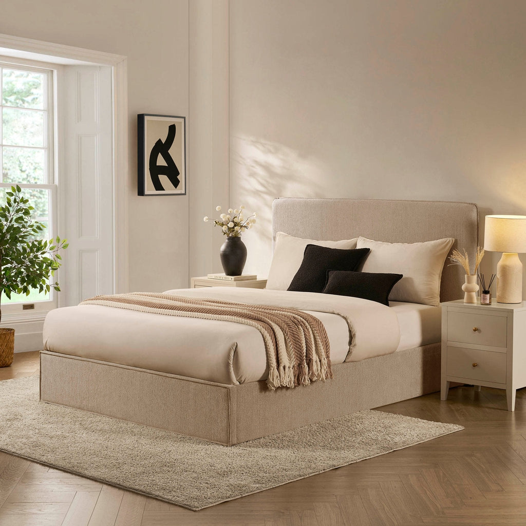 Dusklia - Oslo Ottoman Storage Bed - Textured Oatmeal
