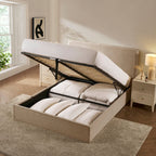 Dusklia - Oslo Ottoman Storage Bed - Textured Oatmeal