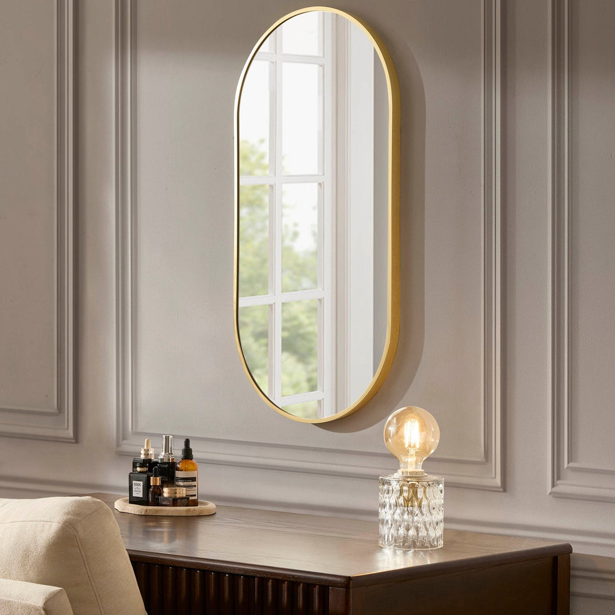 Dusklia - Oval Wall Mirror - Gold