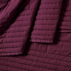 Dusklia - Oxford Pure Cotton Quilted Bedspread - Aubergine