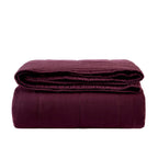 Dusklia - Oxford Pure Cotton Quilted Bedspread - Aubergine