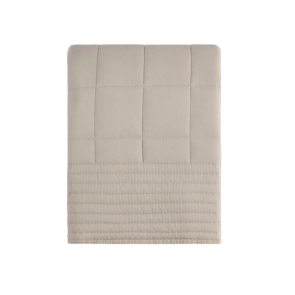 Dusklia - Oxford Cotton Rich Quilted Bedspread - Champagne