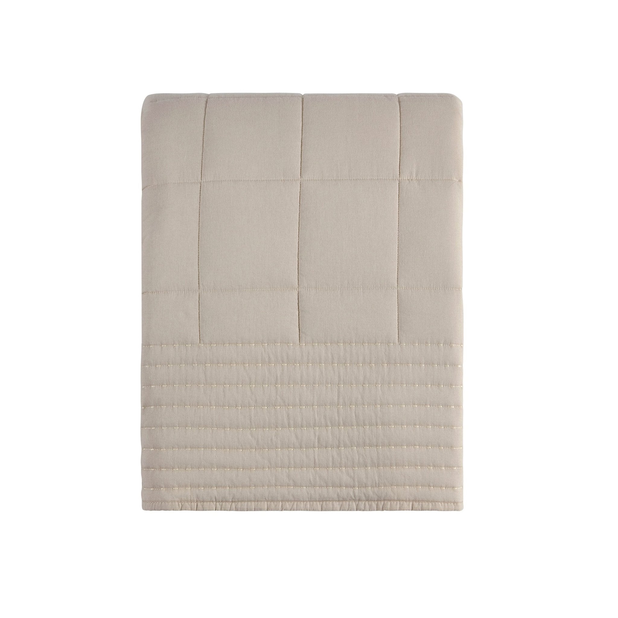 Dusklia - Oxford Cotton Rich Quilted Bedspread - Champagne