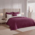 Dusklia - Oxford Pure Cotton Quilted Bedspread - Aubergine