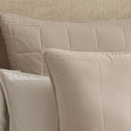 Dusklia - Oxford Cotton Rich Quilted Cushion Cover - Champagne