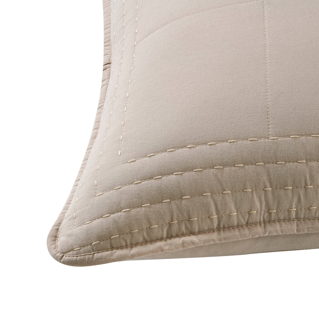 Dusklia - Oxford Cotton Rich Quilted Cushion Cover - Champagne